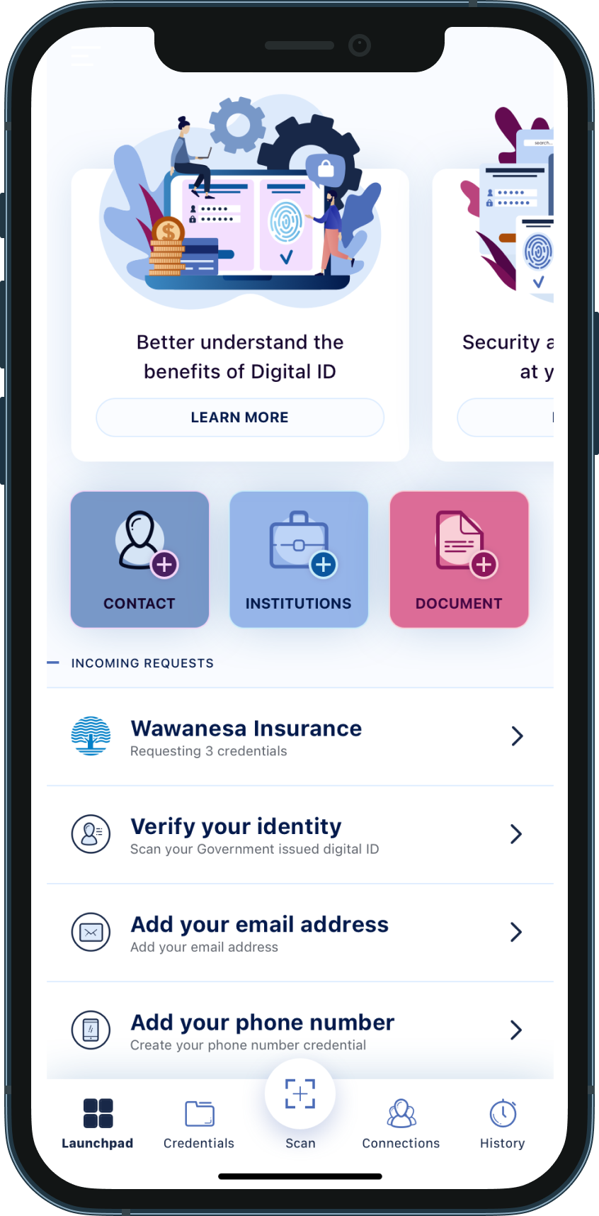 Proof Digital Identity on iPhone, Digital ID onboarding